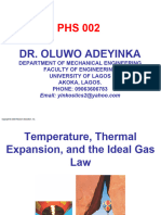 Temperature, Thermometry, Thermal Expansion & Gas Laws