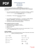 Activity Sheet-Inverse of A One-to-One Function - 1