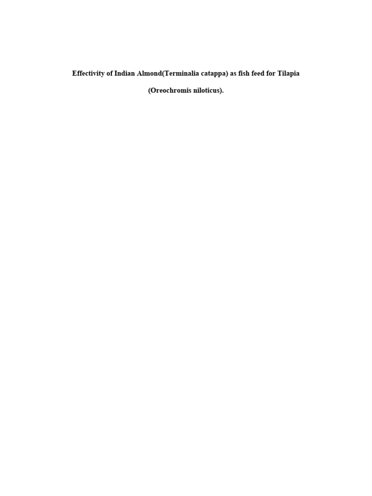 Effectivity of indian almond pdf fish
