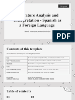 Literature Analysis and Interpretation - Spanish - Foreign Language - 9th Grade by Slidesgo