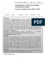 The Entrepreneurship House's Efforts in Activating Innovation in Students Case Study: University of Laghouat From 2015 To 2018