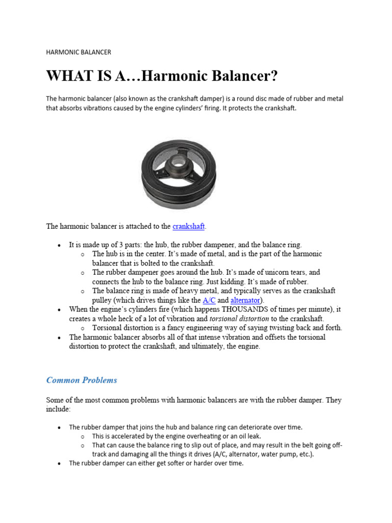 Harmonic Balancer PDF