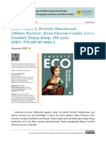 Eco, U., (2019) - Devlerin Omuzlarında İstanbul: Doğan Kitap. 390 Sayfa. ISBN: 978-605-09-6046-4