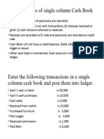 Features of Single Column Cash Book