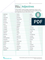 Writers Word Bank Adjectives