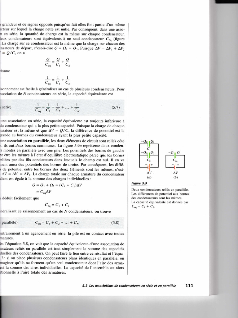 Capacités Équivalentes Condensateurs en Série et Parallèle PDF — free download