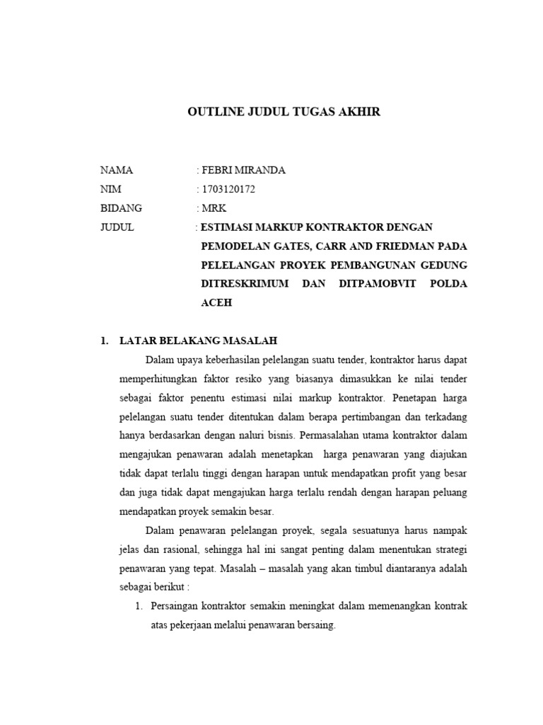 Outline TA | PDF