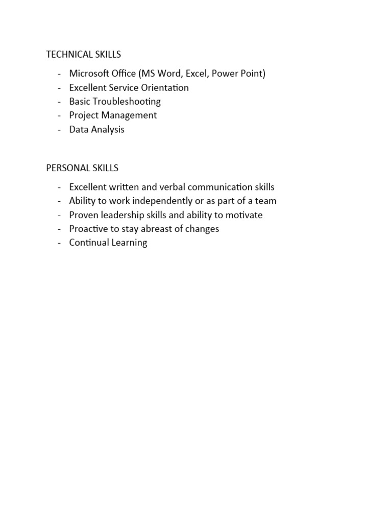 Technical Skills | PDF