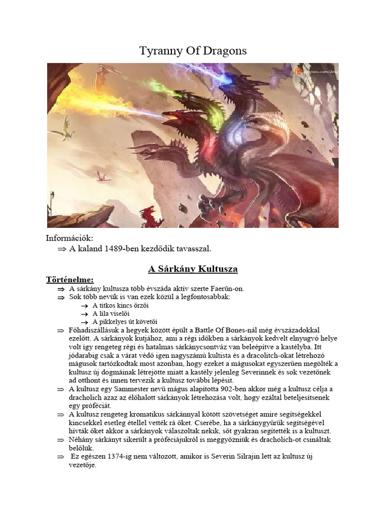 Tyranny of Dragons | PDF