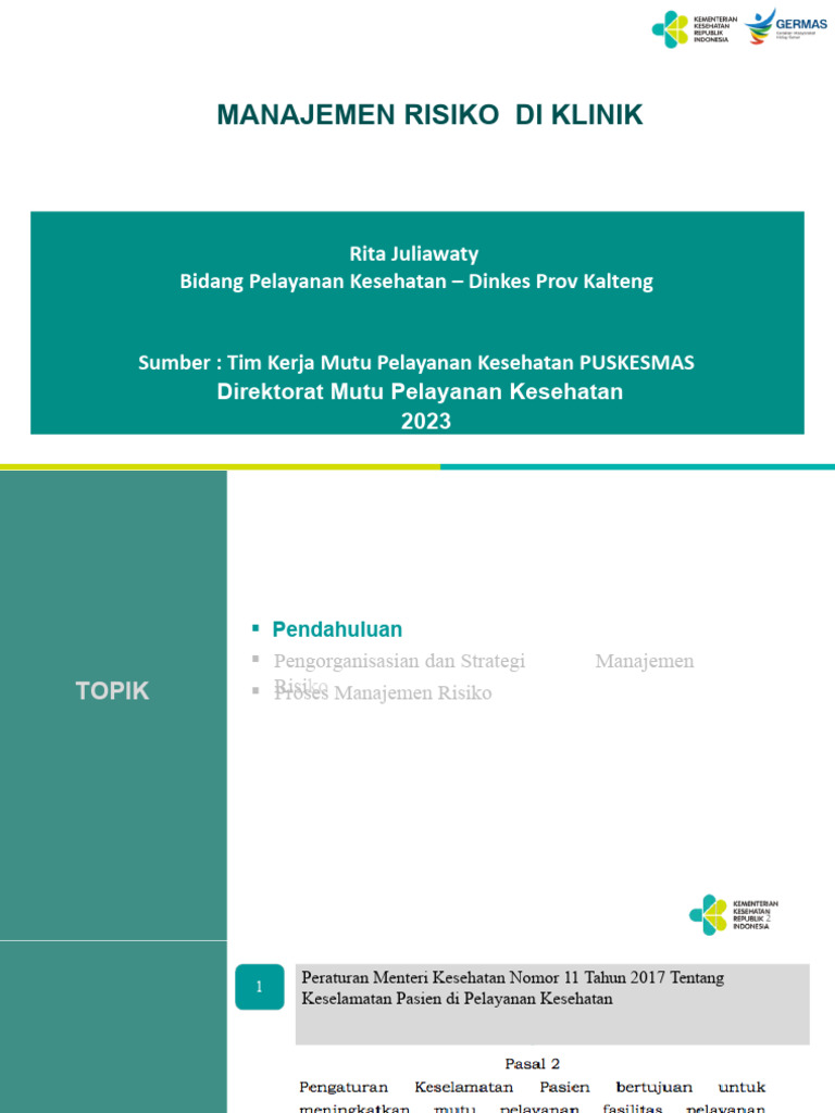 Manajemen Risiko Klinik Pdf