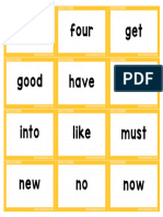 Kindergarten Sight Word Flashcards 2