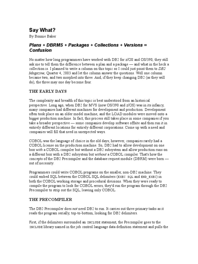 GETTING ERROR SQLCODE 805 ERROR DBRM OR PACKAGE NAME visual data 4