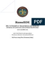 RumeliDE Dil Ve Edebiyat Araştırmaları Dergisi Rumelide-2023-O12 - Temmuz-July