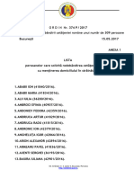 ORDIN Nr.374P Privind Aprobarea Redobândirii Cetăţeniei Române Unui Număr de 309 Persoane