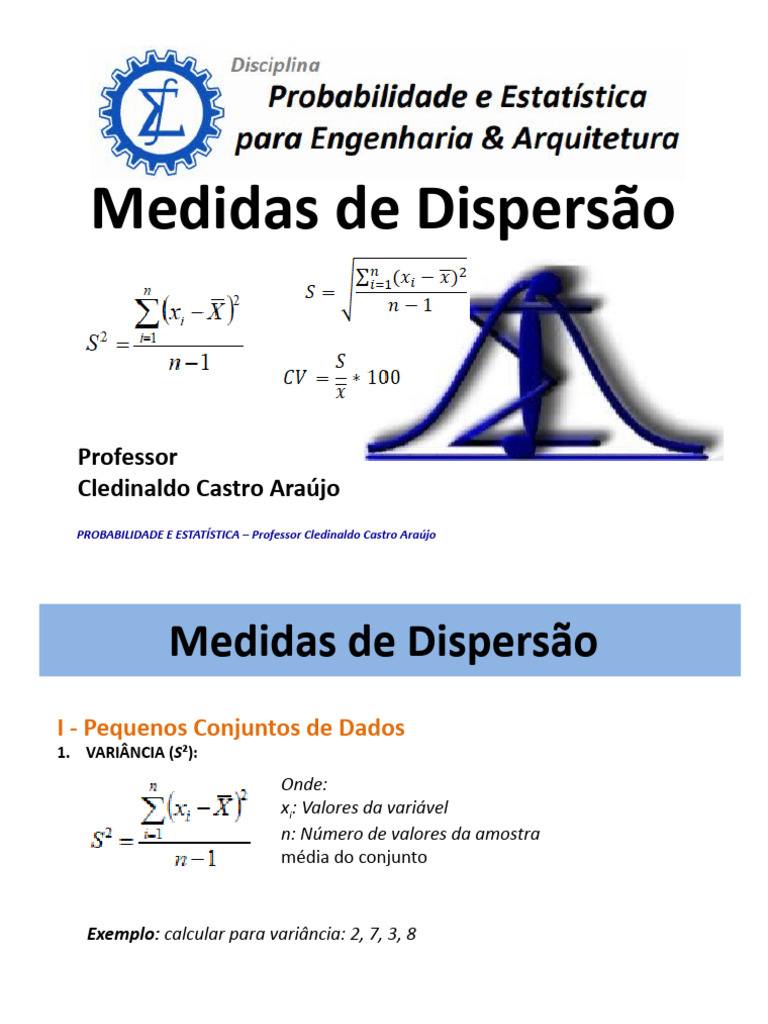 PPT PE 4 - Medidas de Dispersão | PDF