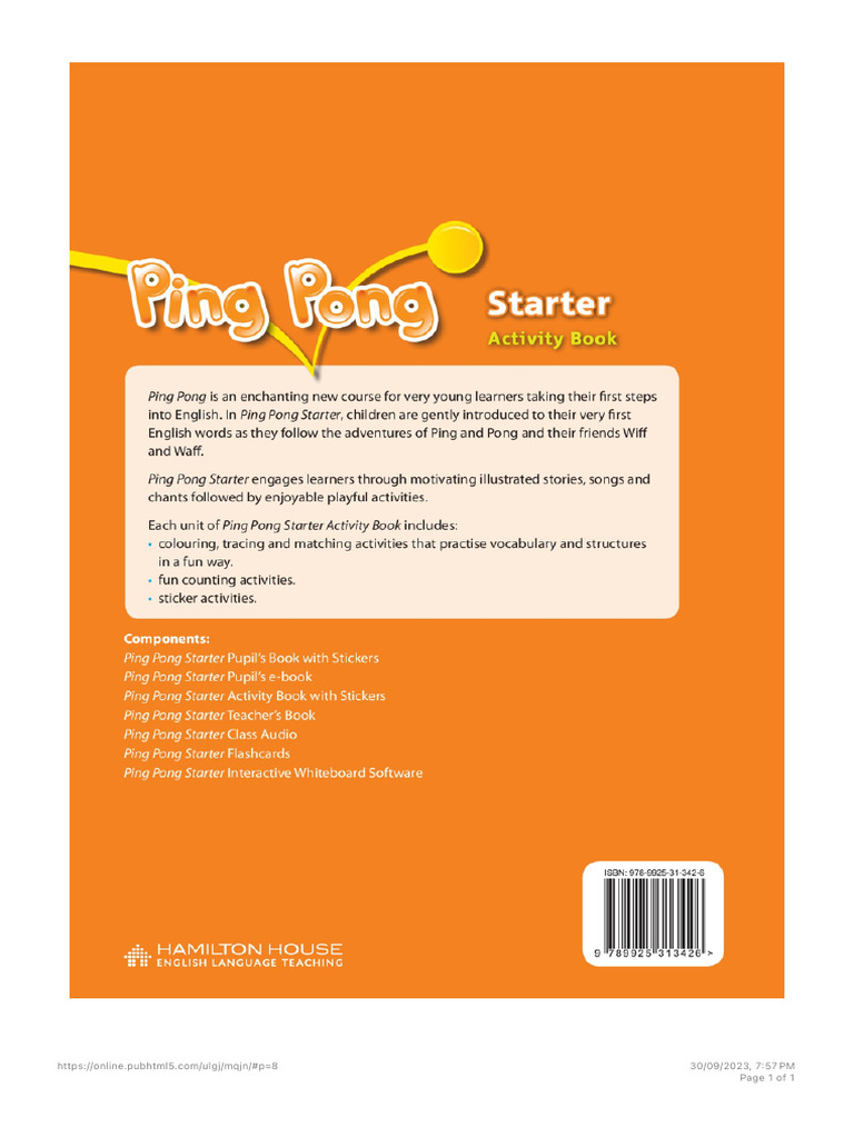 Ping Pong Starter Activity Book | PDF