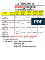 CBSE 6th To 9th Class Mid Term Time Table 2023-24 (Karnataka & Tamilnadu Zones)