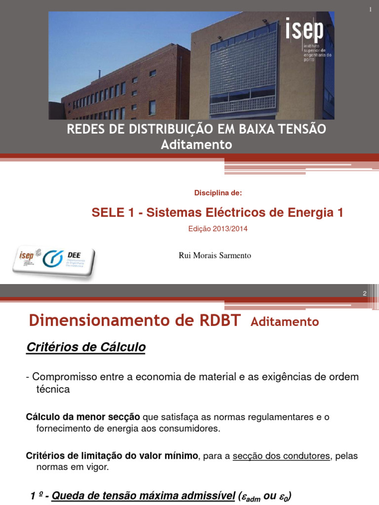 Queda de Tensão em Redes de Baixa Tensão | PDF