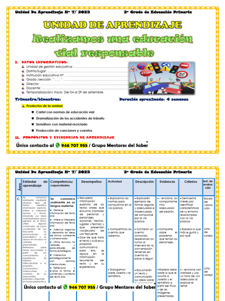 Unidad de Aprendizaje 7: 2º Grado Primaria | PDF | Sustracción | Geometría