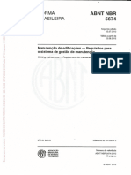 NBR 5674 de 07.2012 - Manutenção de Edificações — Requisitos Para o Sistema de Gestão de Manutenção