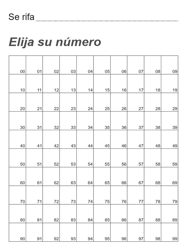Plantilla para Rifa PDF Gratis | PDF