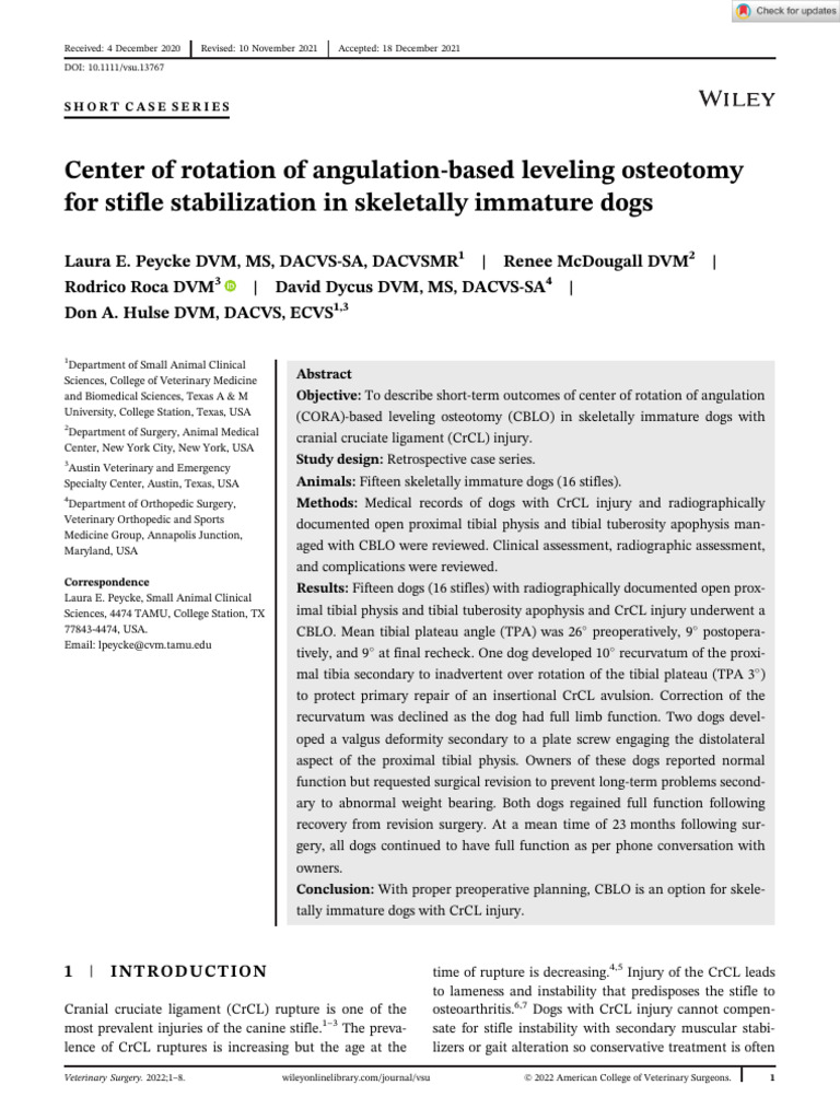 VetSurg - 2022 Peycke - Center of rotation of angulation-based leveling ...