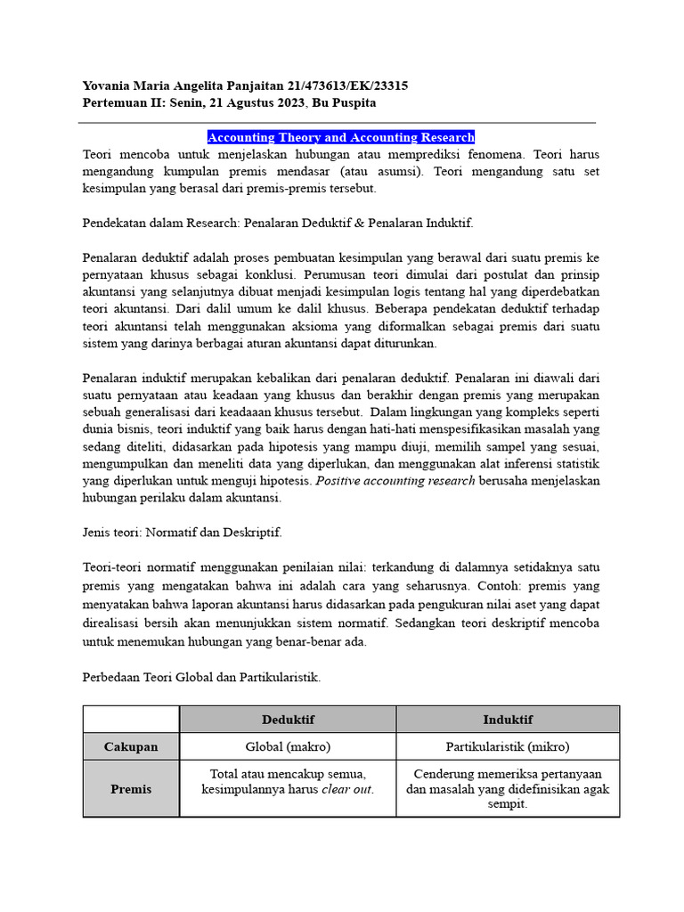 Teori dan Pendekatan Riset Akuntansi | PDF | Pengelolaan Keuangan ...
