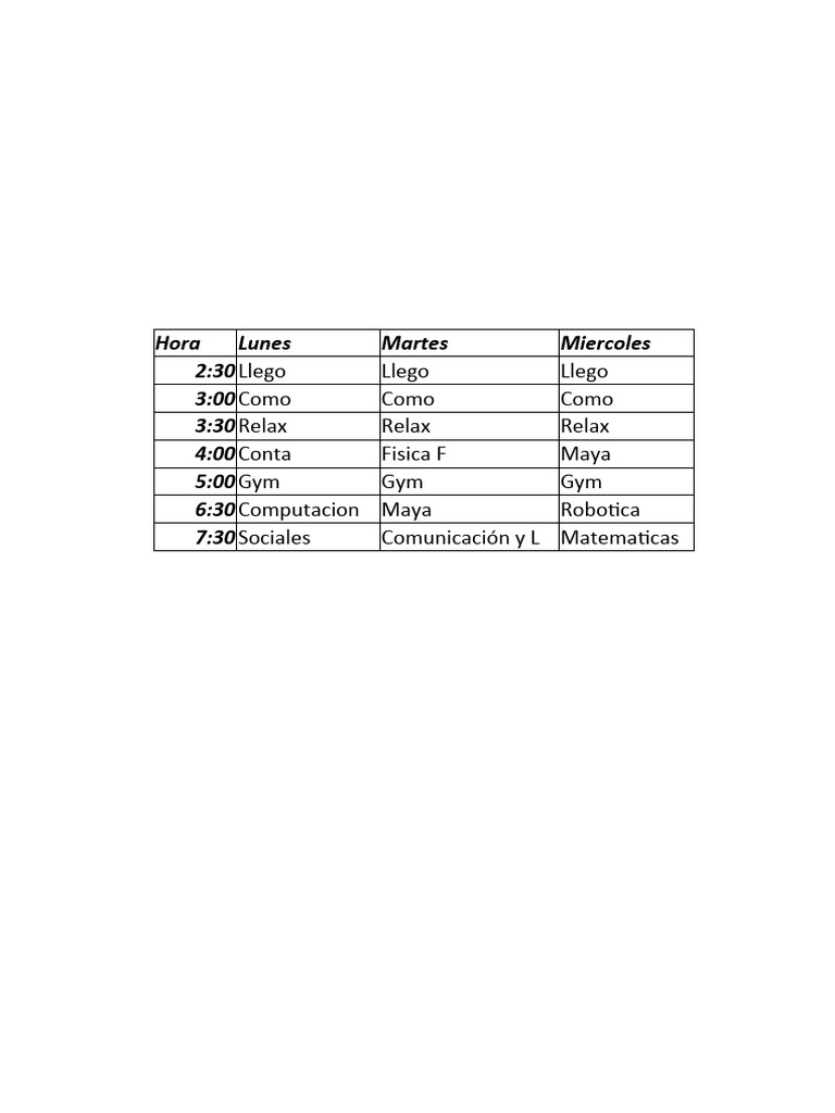 HORARIO PDF