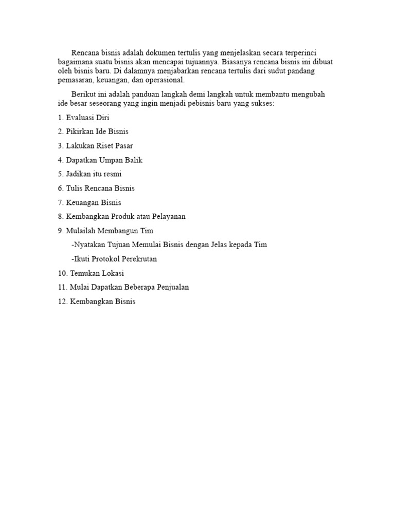 Rencana penghasilan bisnis yang terstruktur