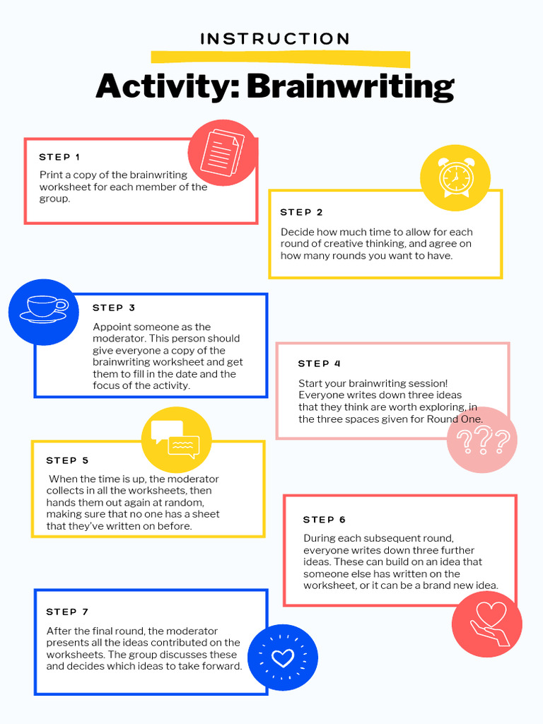 Brainwriting Session Guide and Template | PDF | Worksheet | Cognitive ...