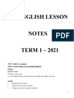 P.1 English Notes Term - 1 2021