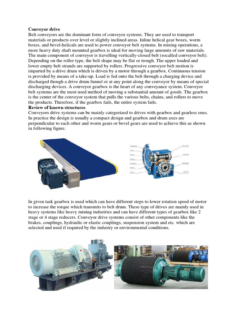 Conveyor belt design calculations PDF