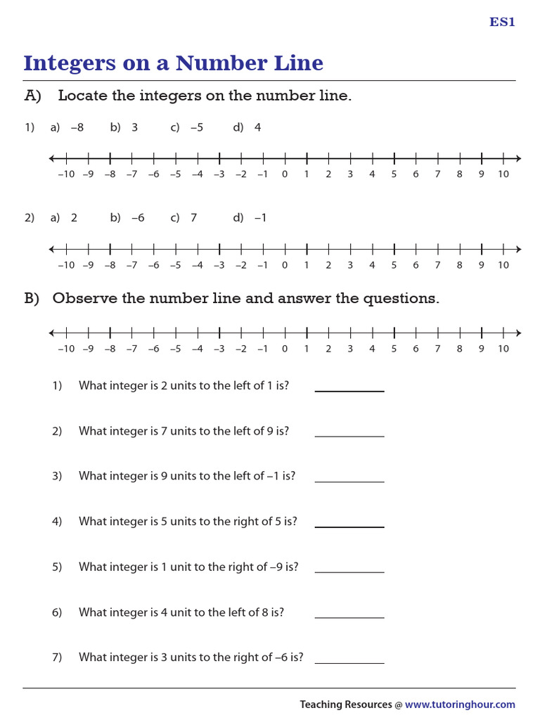 Number Line Easy 1 | PDF