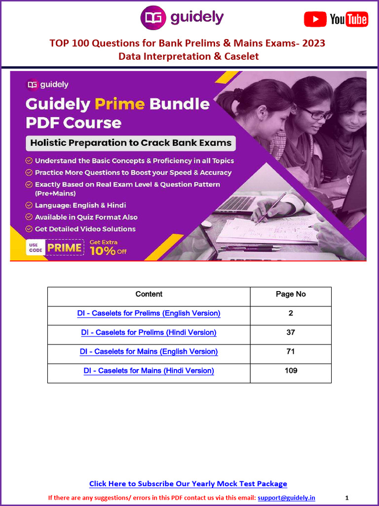 Top 100 questions for bank prelims mains exams 2023 data