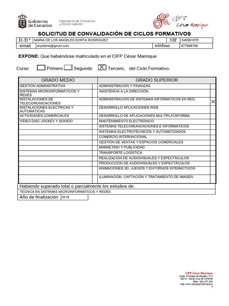 SOLICITUD_DE_CONVALIDACION-nuevos_Ciclos_y_poner_módulos | PDF ...