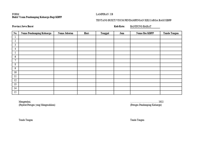 Form Visum TPK KBPP | PDF