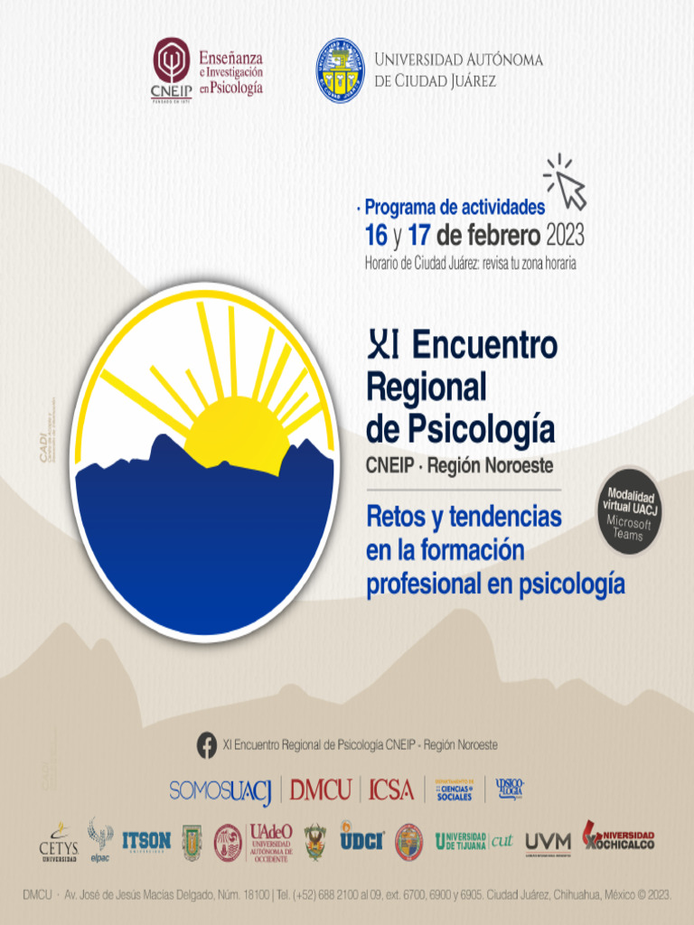 Encuentro Regional CENEIP DMCU UACJ 2023 Programa Definitivo Intera | PDF