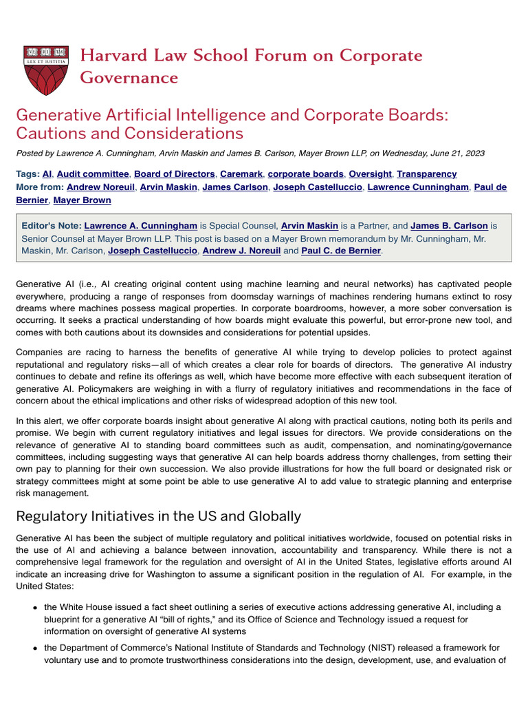 Generative AI: Boardroom Insights | PDF | Artificial Intelligence ...