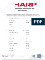Worksheet 9 Memorandum Algebraic Equations Term 1 Grade 9 Maths