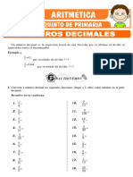 Ejercicios de Numeros Decimales para Quinto de Primaria