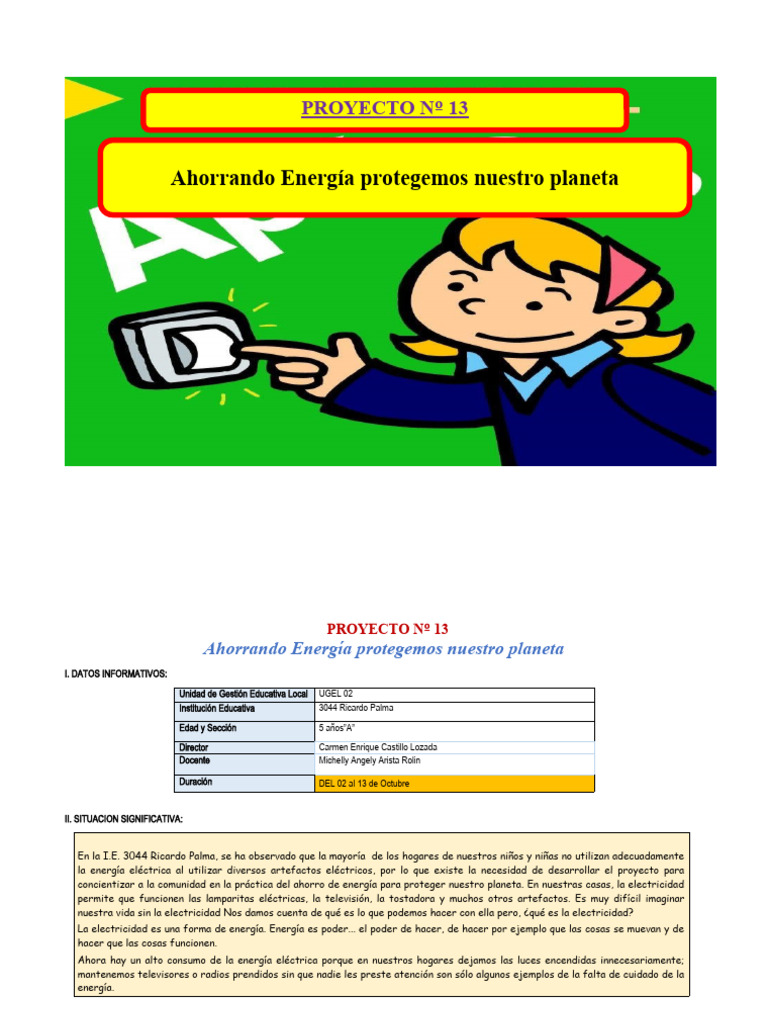 Ahorro de Energía para Niños | PDF