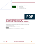 Neurociência e o Ensino Da Matemática: Um Estudo Sobre Os Estilos de Aprendizagem e As Inteligências Múltiplas