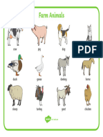 Farm Animals Word Mat