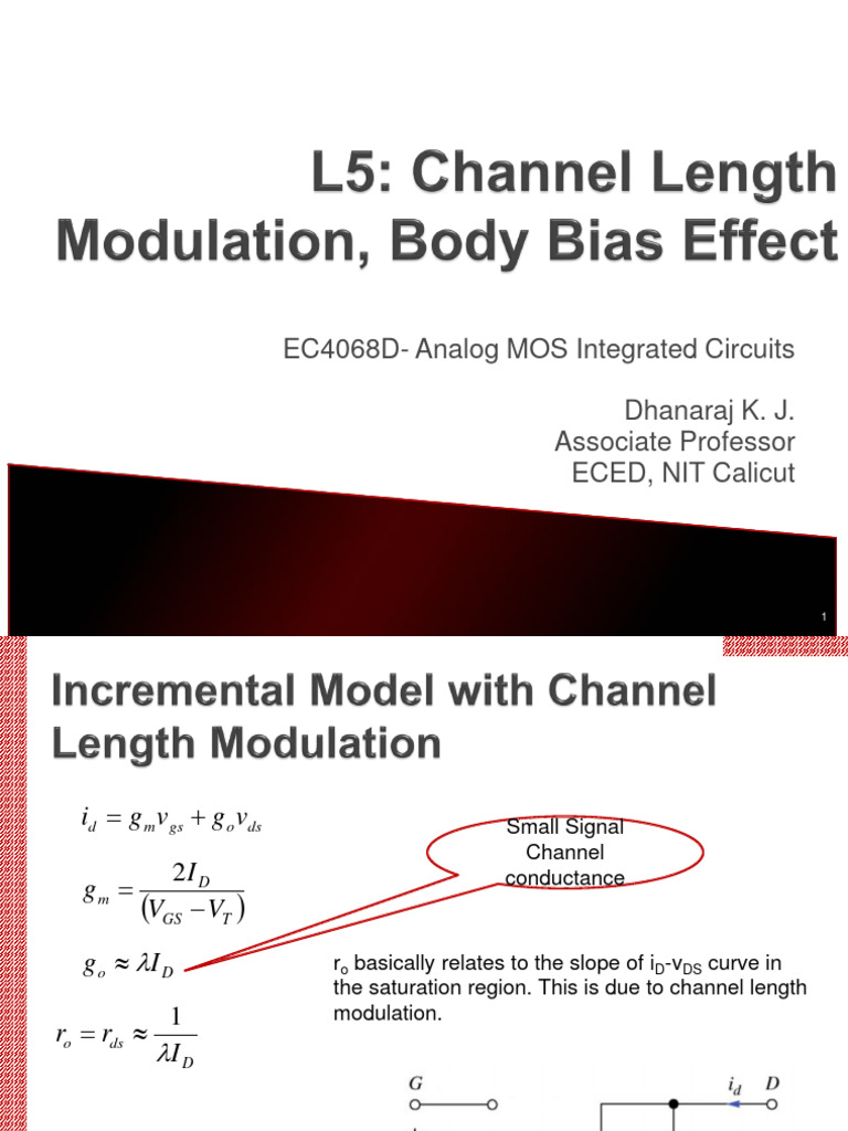 EC4068DAnalog MOS Integrated Circuits Dhanaraj K. J. Associate