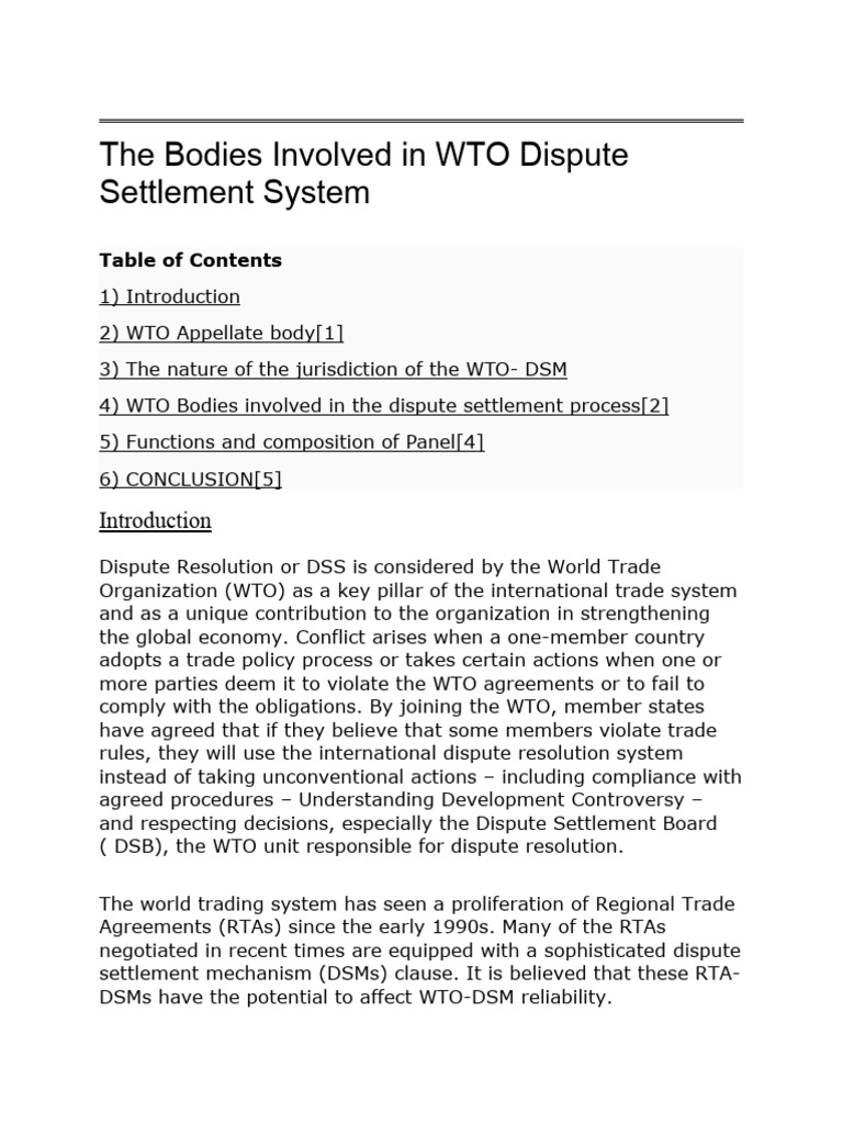 the-bodies-involved-in-wto-dispute-settlement-system-pdf-justice