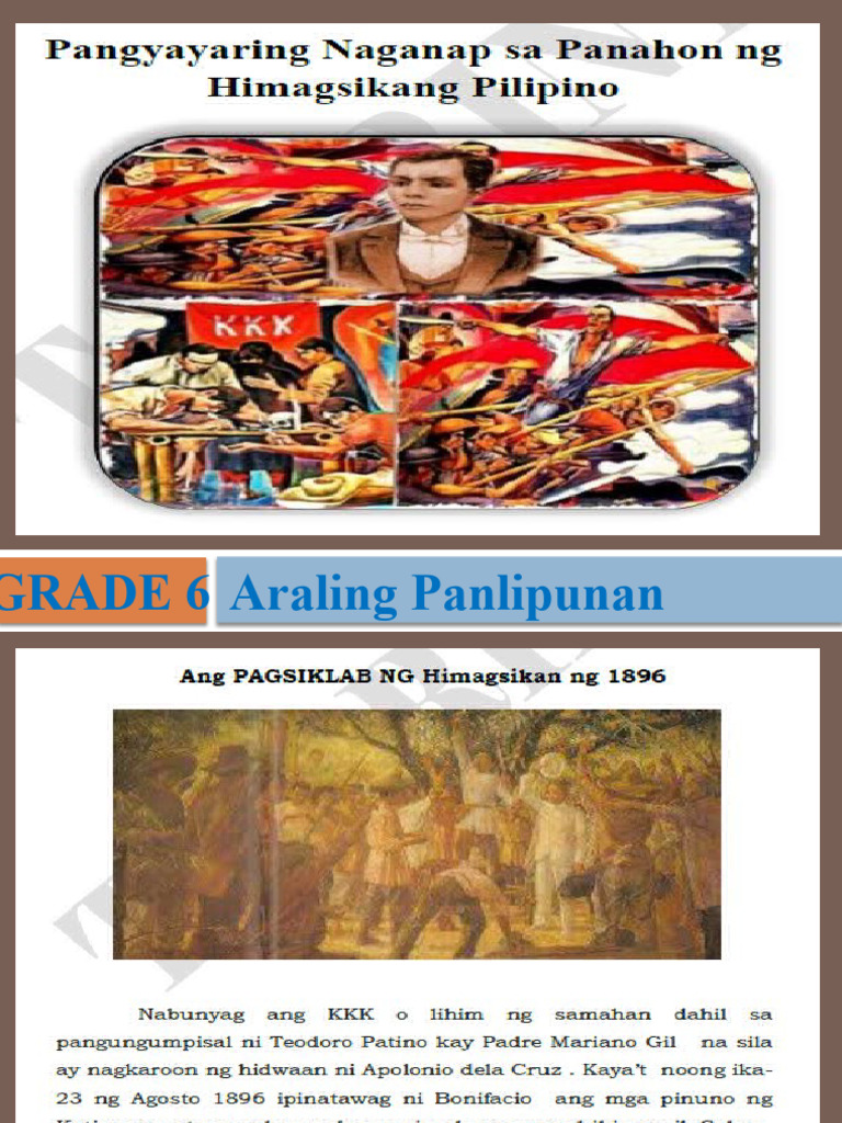 Grade 6 AralPan (Pangyayaring Naganap Sa Panahon Ng Himagsikang ...