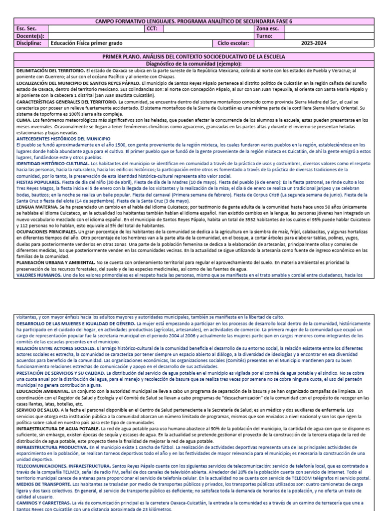 Programa Analitico Educacion Fisica 1 Pdf