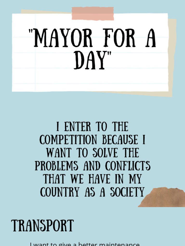 Mayor for a Day: Vision for Change | PDF | Social Science