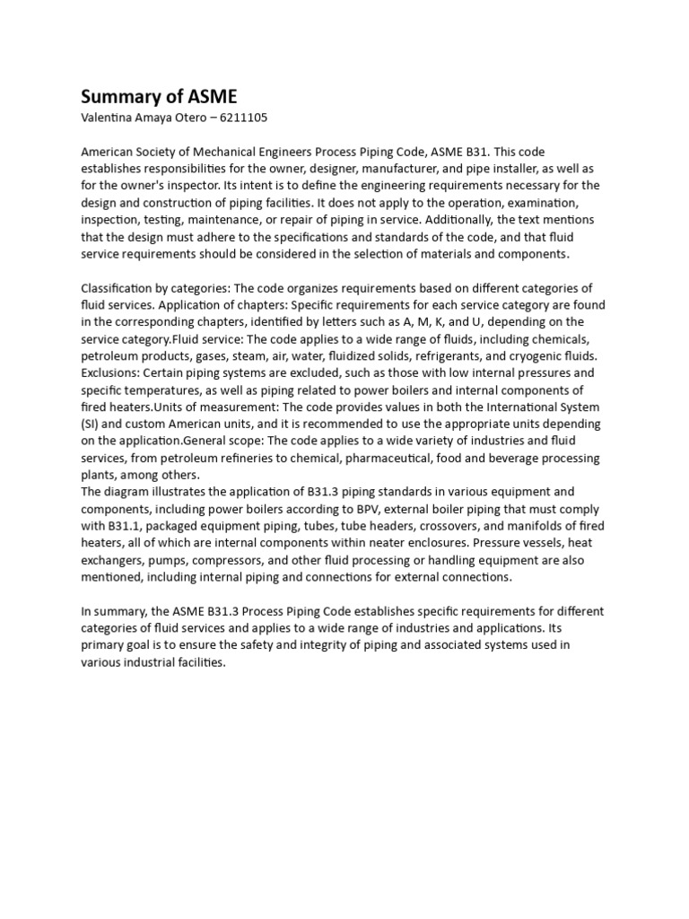 Summary of ASME | PDF | Computers