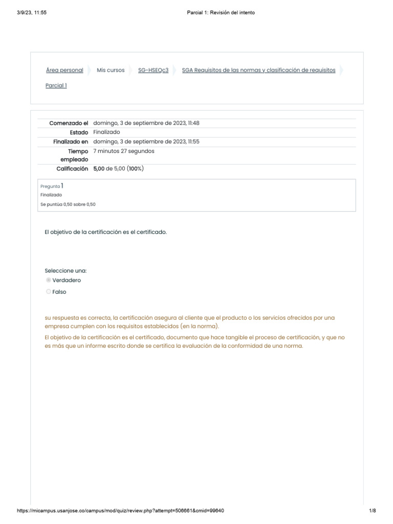 Revisión de Parcial sobre Normas ISO | PDF | Calidad (comercial ...